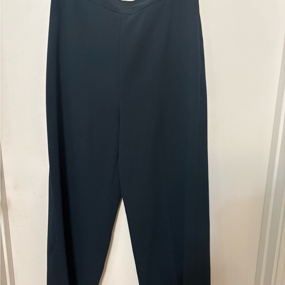 Dark Green Wide-Leg Pants.